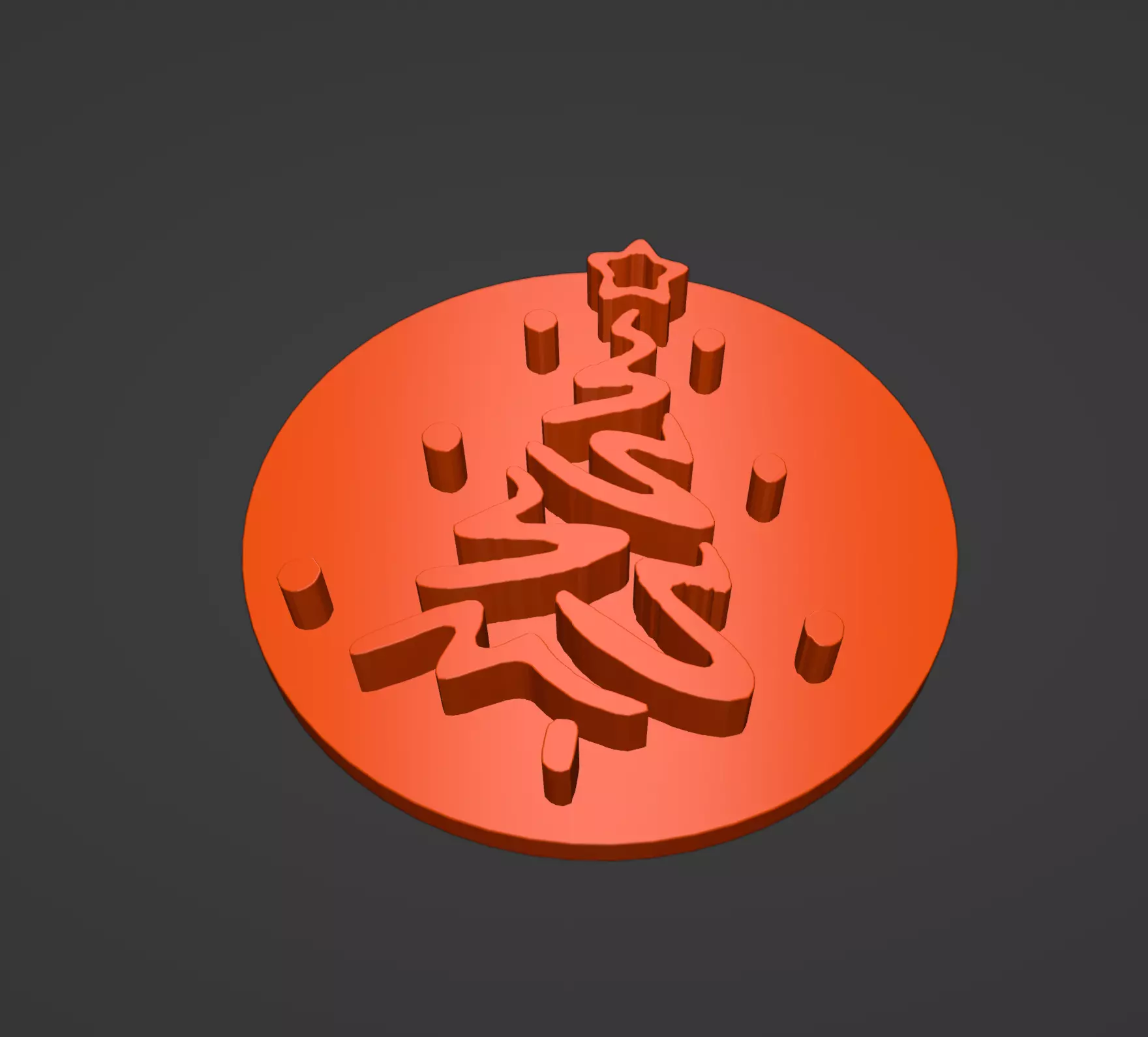 Christmas Tree Cookie Stamp 3D print model_0