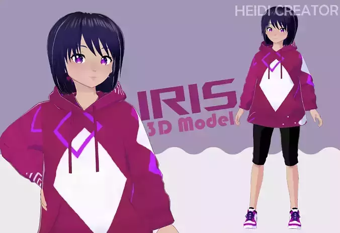 IRIS 3D Femal Character model Avatar