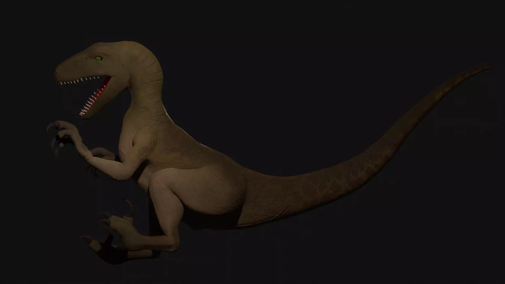 velociraptor model rigged Low-poly 3D model_0