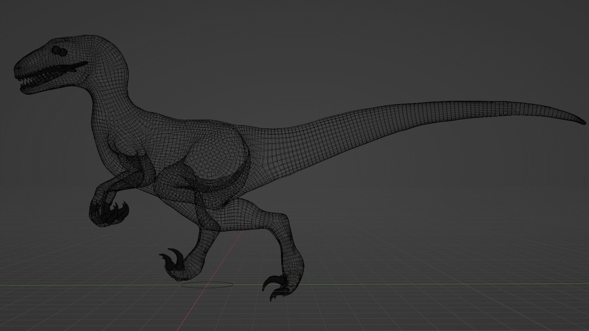 velociraptor model rigged Low-poly 3D model_9