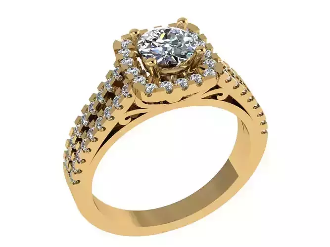 Ring416 diamond engagement ring gold