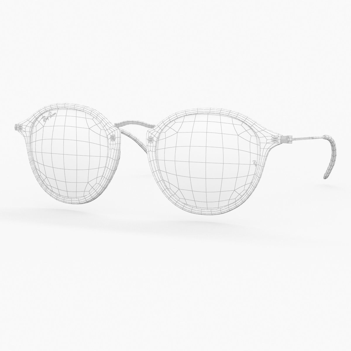 Sunglass Ray Ban Round Fleck Non Polarized Green Classic 3D model_34