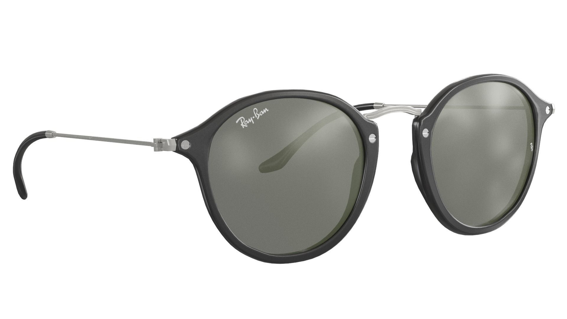 Sunglass Ray Ban Round Fleck Non Polarized Green Classic 3D model_7