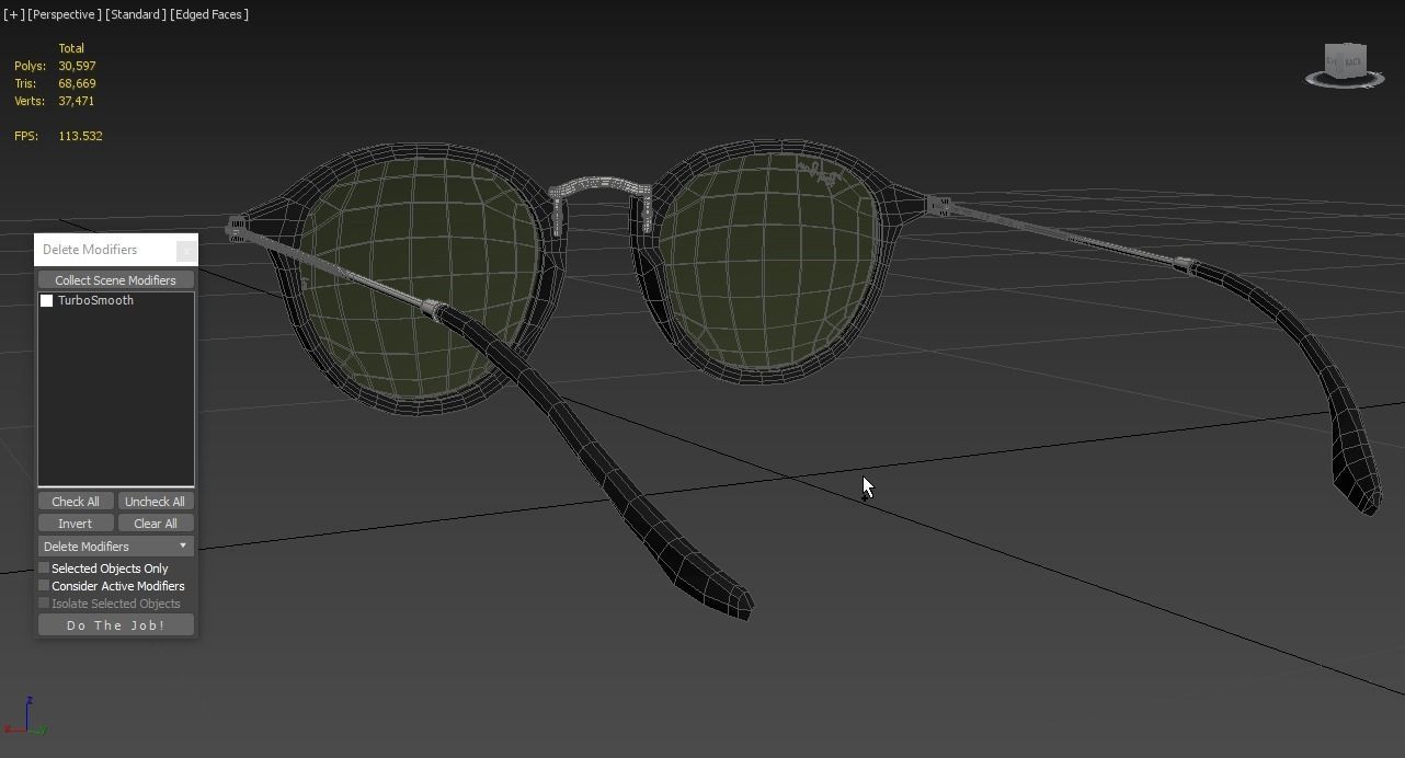 Sunglass Ray Ban Round Fleck Non Polarized Green Classic 3D model_6