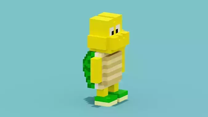 Voxel Koopa Troopa Low-poly 3D model