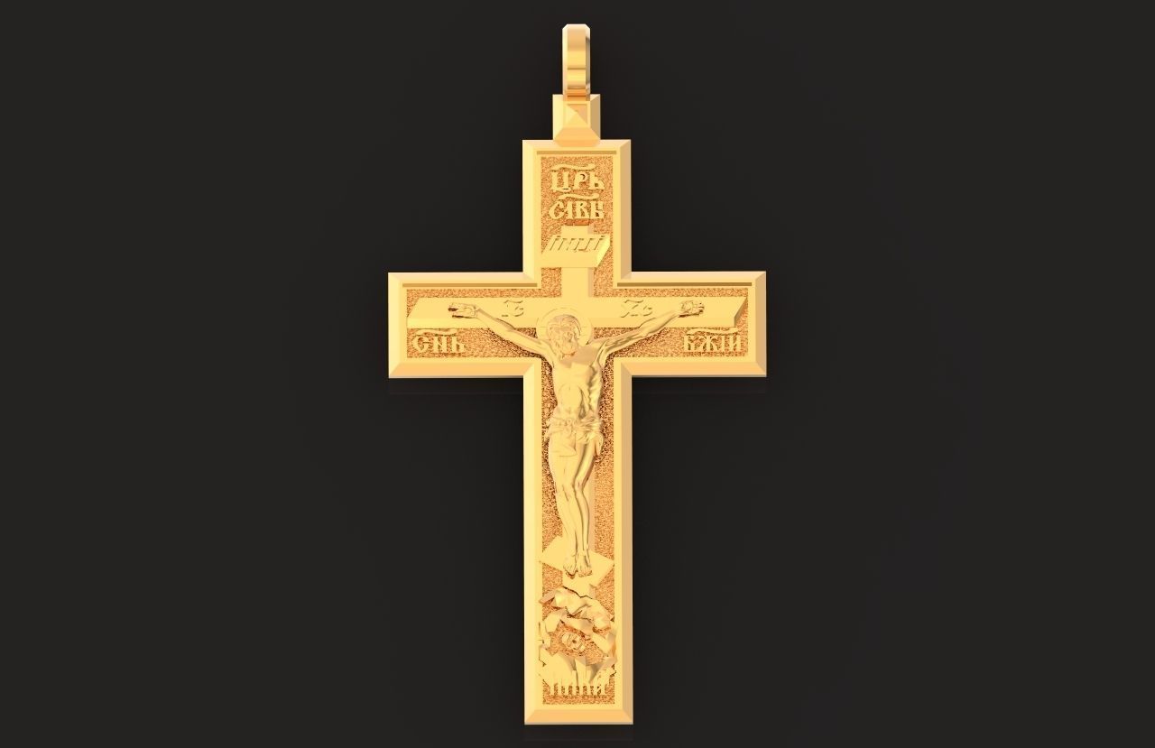  cross with the crucifixion of jesus orthodox 546 3D print model_21