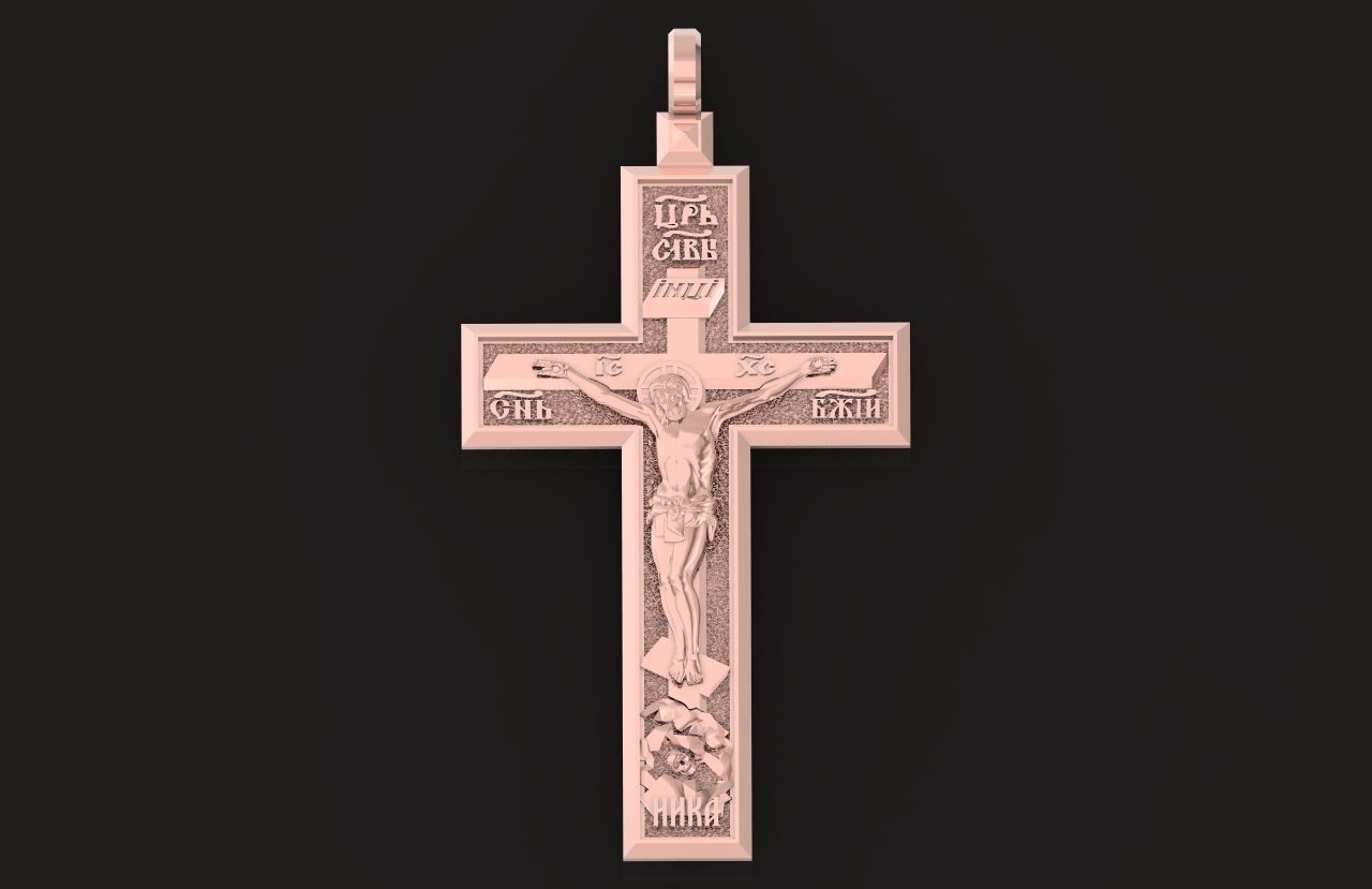 cross with the crucifixion of jesus orthodox 546 3D print model_18