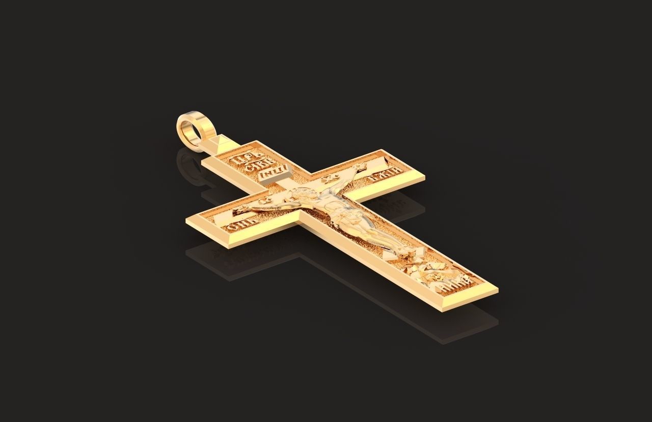  cross with the crucifixion of jesus orthodox 546 3D print model_24