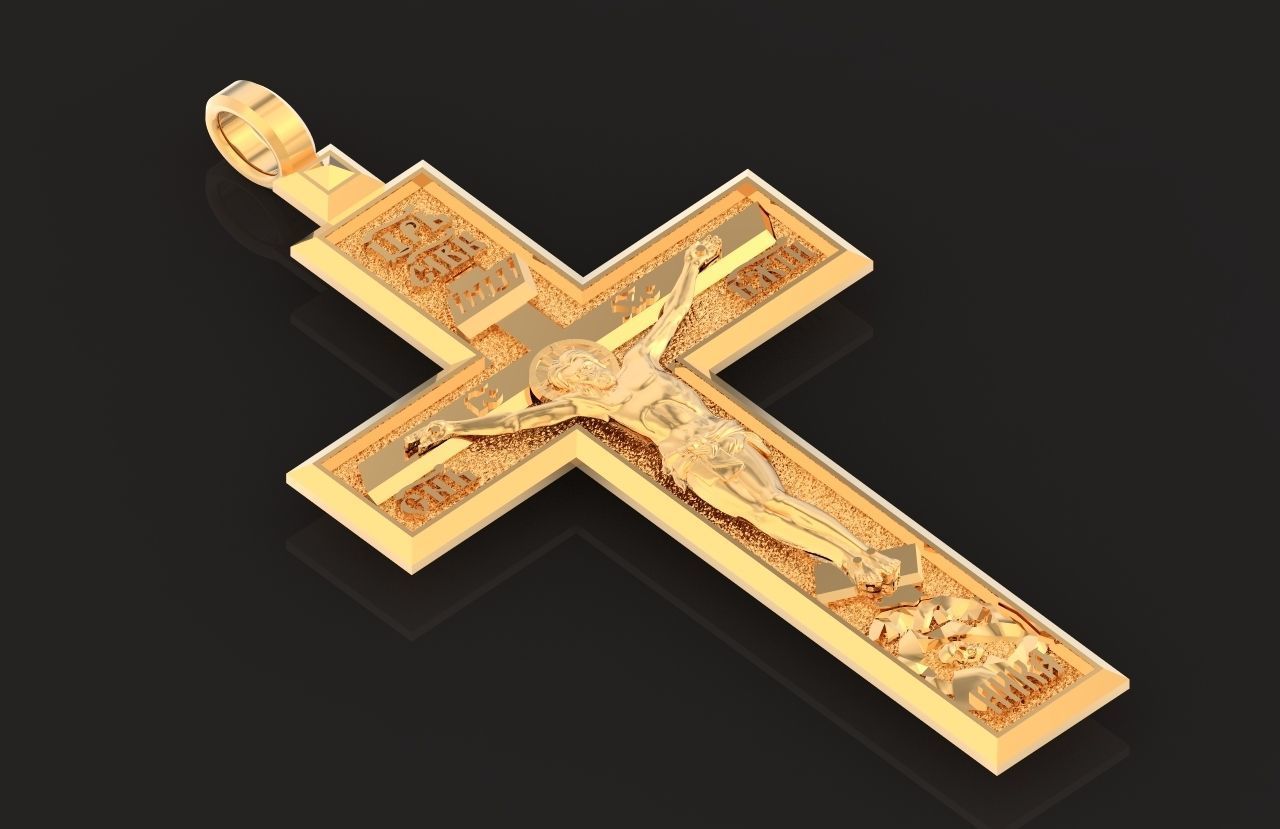  cross with the crucifixion of jesus orthodox 546 3D print model_27