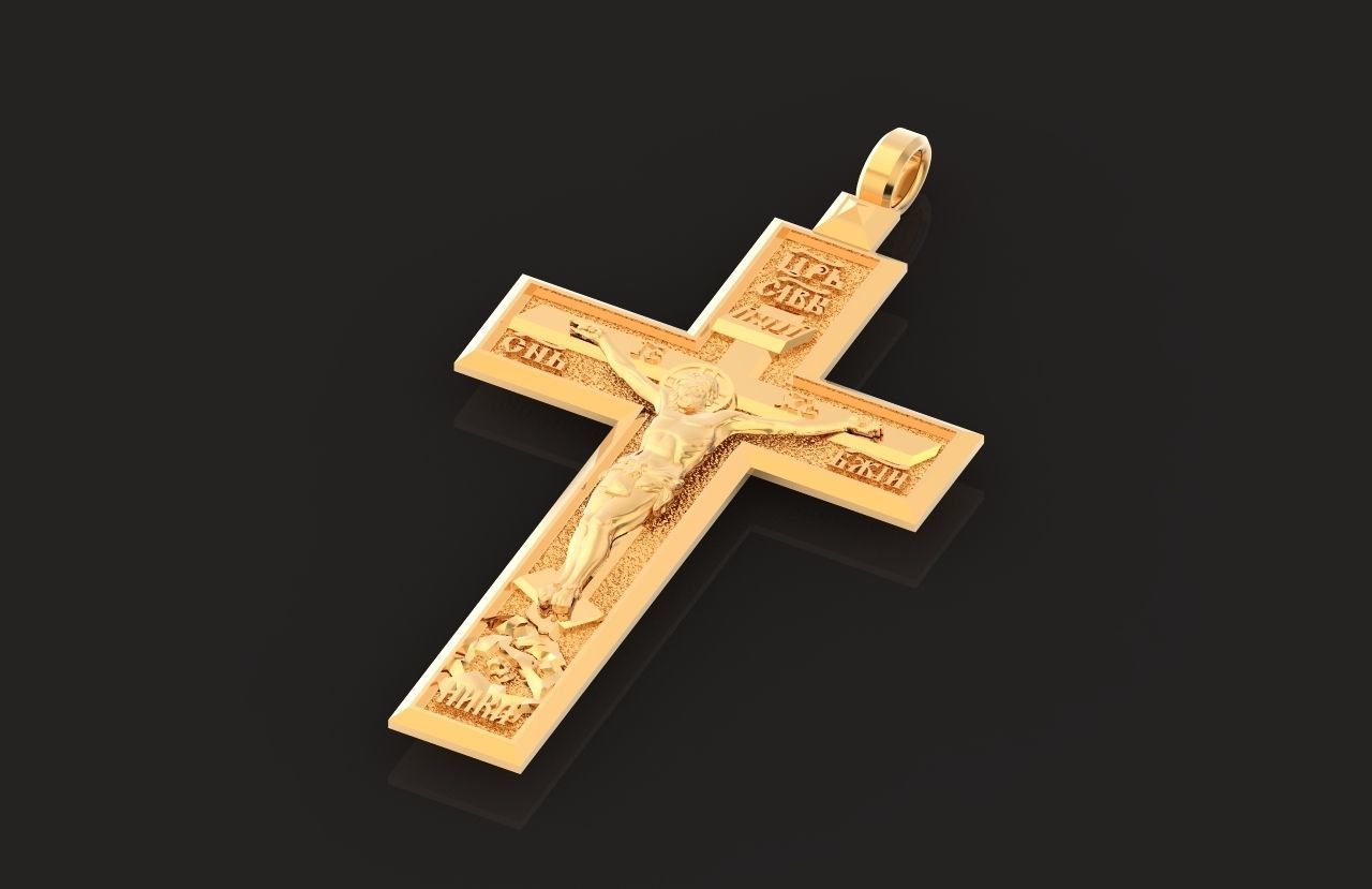  cross with the crucifixion of jesus orthodox 546 3D print model_26