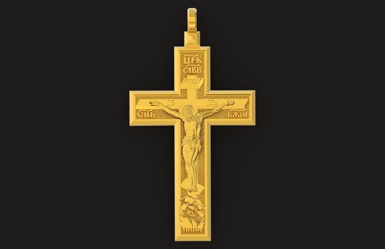  cross with the crucifixion of jesus orthodox 546 3D print model_19
