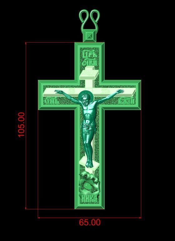  cross with the crucifixion of jesus orthodox 546 3D print model_6