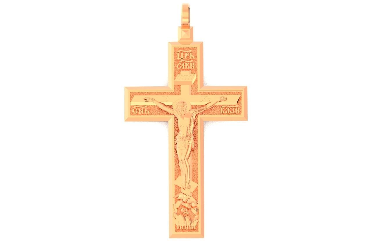  cross with the crucifixion of jesus orthodox 546 3D print model_46