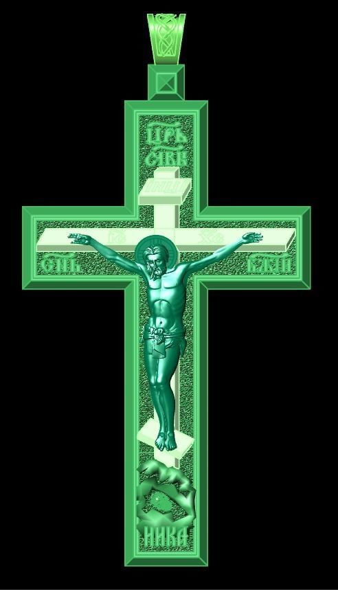  cross with the crucifixion of jesus orthodox 546 3D print model_9