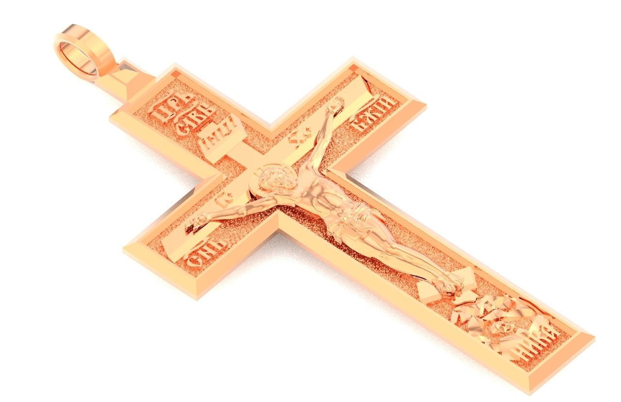  cross with the crucifixion of jesus orthodox 546 3D print model_47