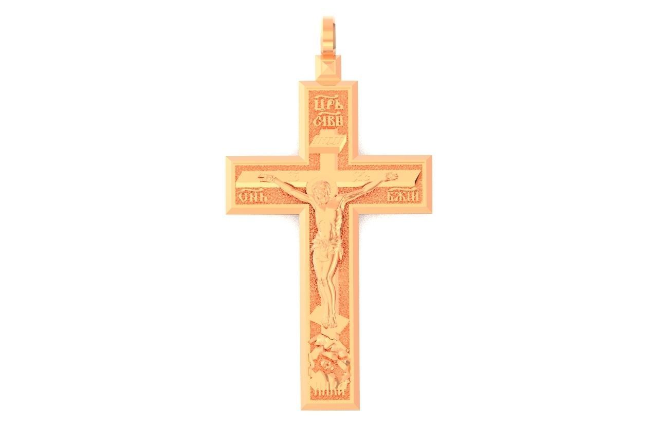  cross with the crucifixion of jesus orthodox 546 3D print model_12