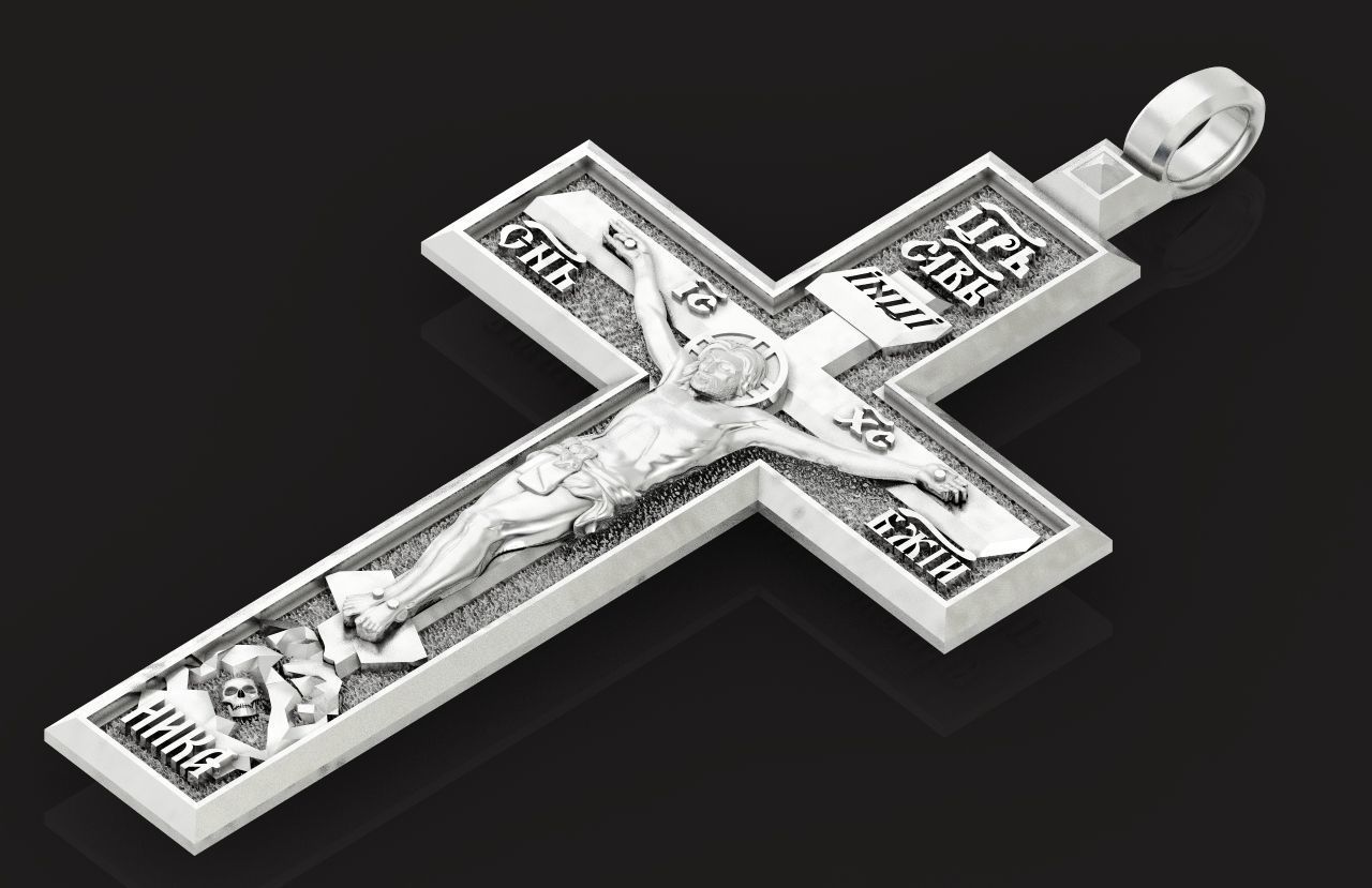  cross with the crucifixion of jesus orthodox 546 3D print model_5