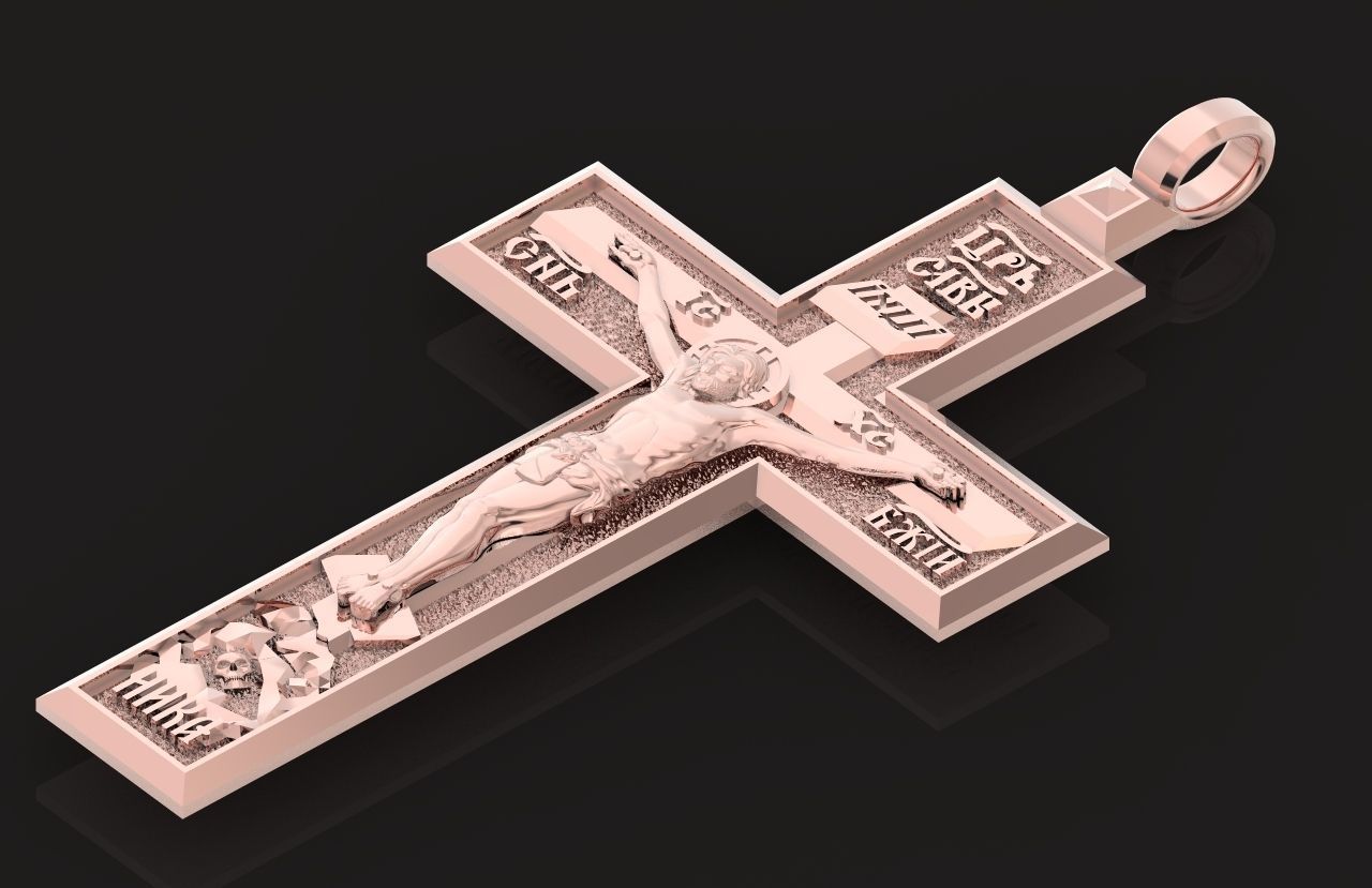  cross with the crucifixion of jesus orthodox 546 3D print model_17