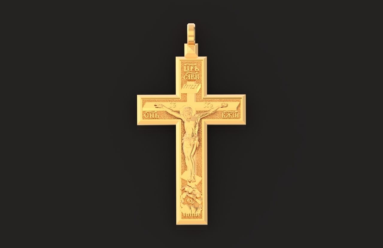  cross with the crucifixion of jesus orthodox 546 3D print model_22
