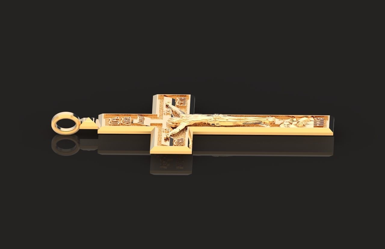  cross with the crucifixion of jesus orthodox 546 3D print model_25