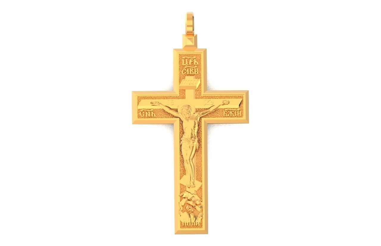 cross with the crucifixion of jesus orthodox 546 3D print model_29