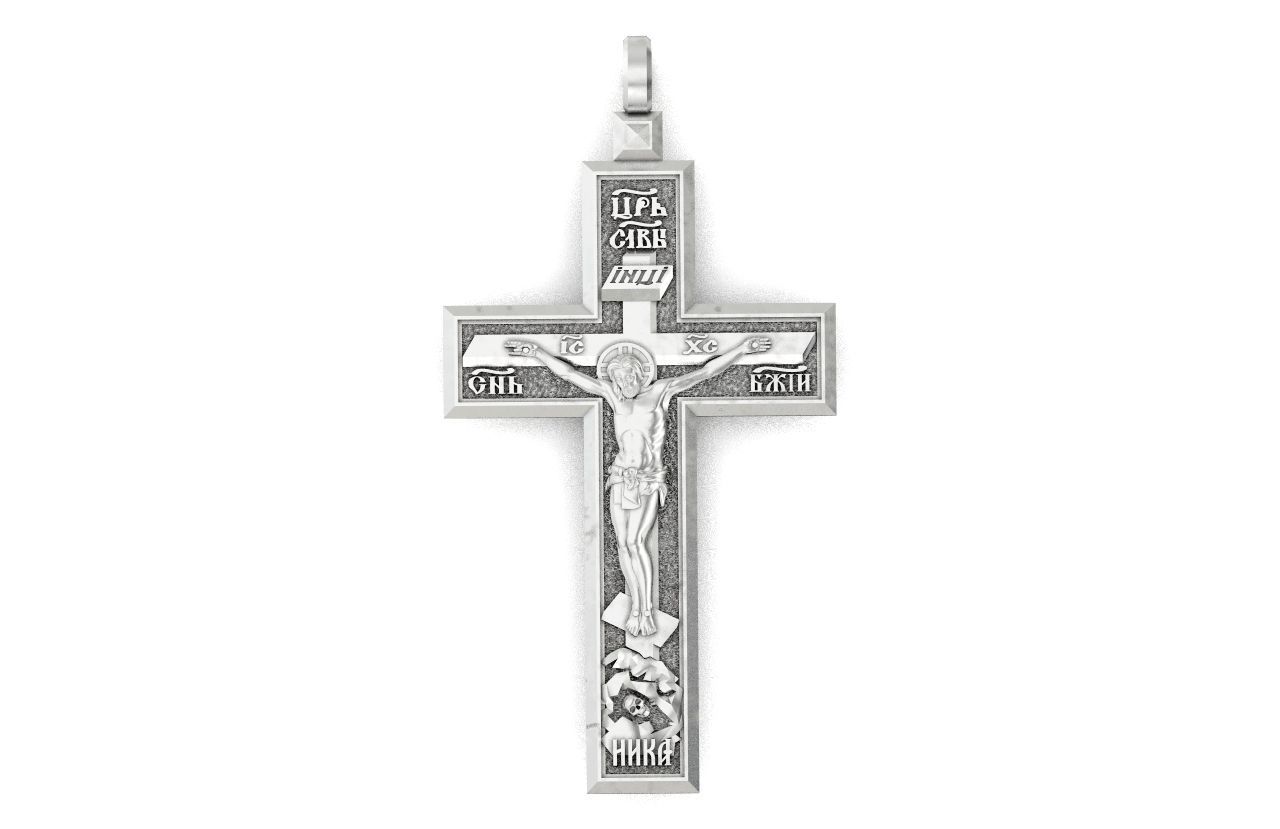  cross with the crucifixion of jesus orthodox 546 3D print model_14