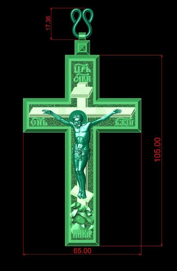  cross with the crucifixion of jesus orthodox 546 3D print model_10