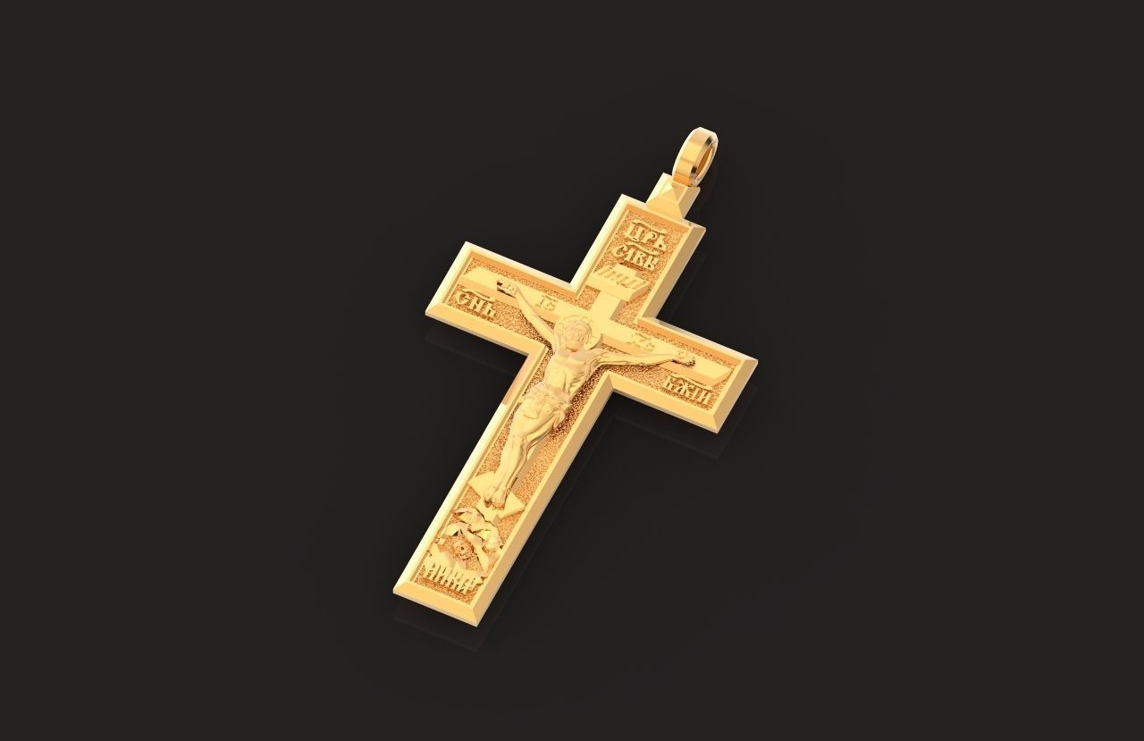  cross with the crucifixion of jesus orthodox 546 3D print model_23