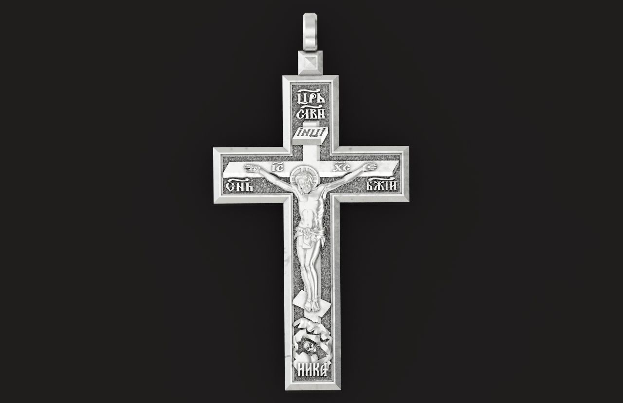  cross with the crucifixion of jesus orthodox 546 3D print model_15