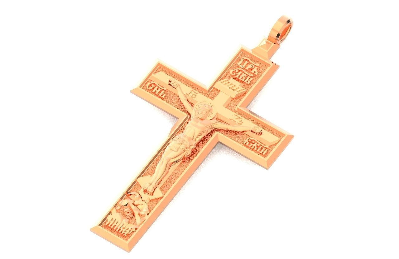  cross with the crucifixion of jesus orthodox 546 3D print model_42