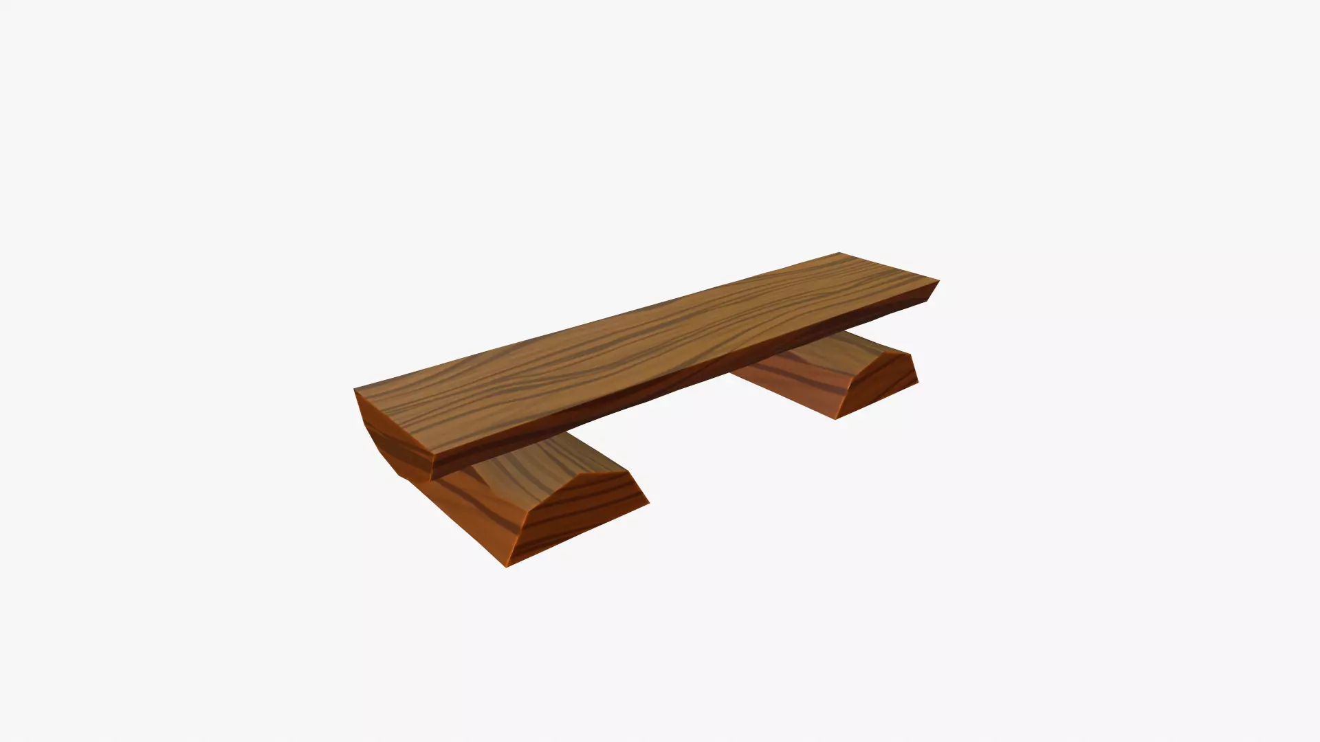 Cartoon WoodenBench Low-poly 3D model