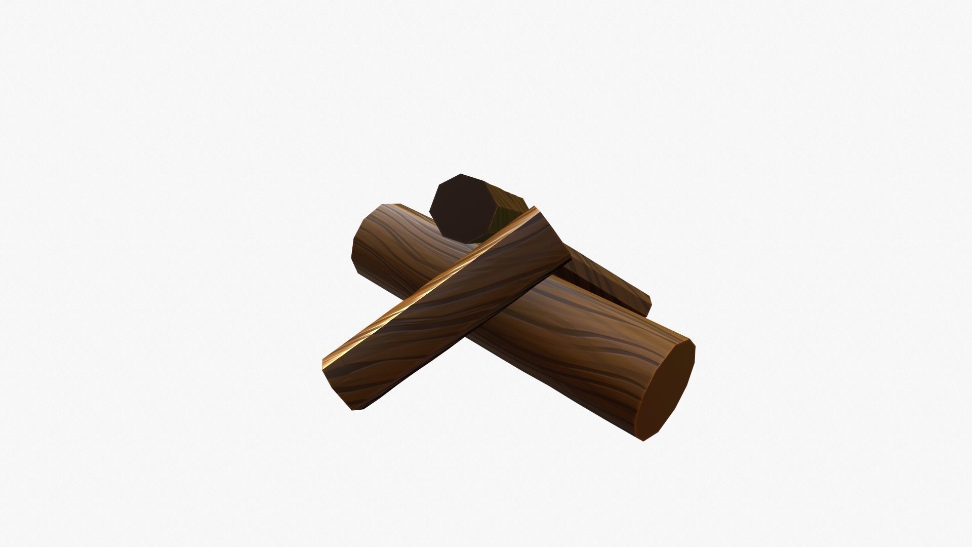 Cartoon Bonfire Low-poly 3D model_1