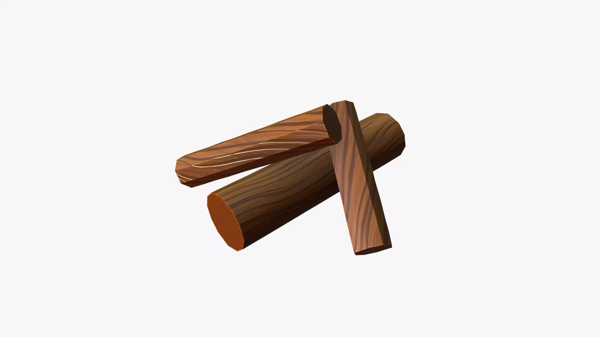 Cartoon Bonfire Low-poly 3D model_0