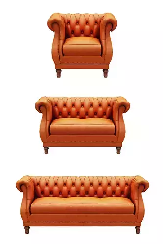 Classical Sofa set model Leather and Wood