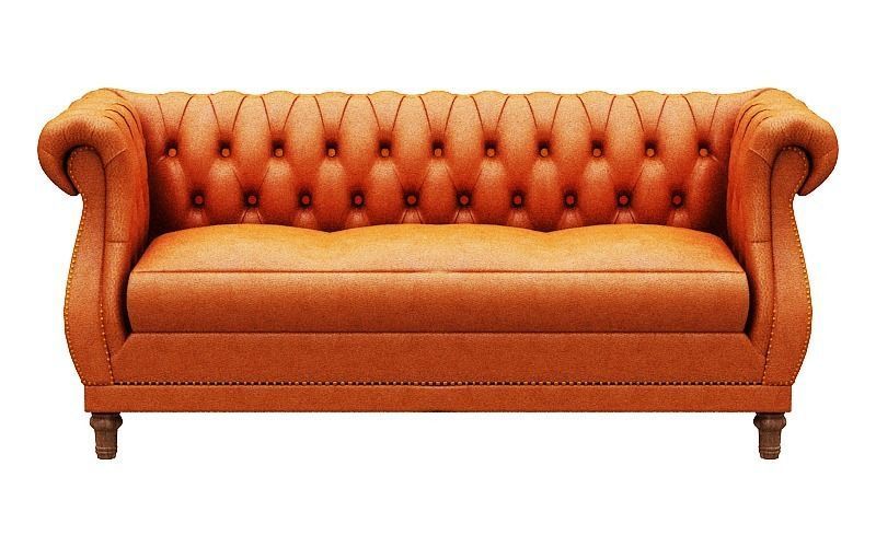 Classical Sofa set model Leather and Wood Low-poly 3D model_18
