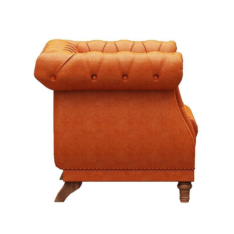 Classical Sofa set model Leather and Wood Low-poly 3D model_9