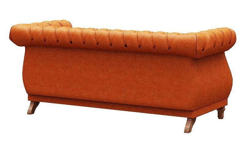 Classical Sofa set model Leather and Wood Low-poly 3D model_23