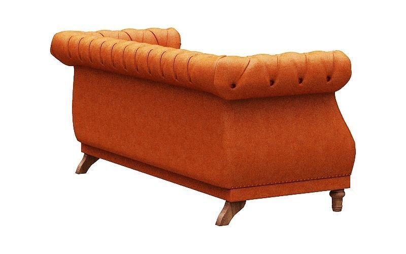 Classical Sofa set model Leather and Wood Low-poly 3D model_22