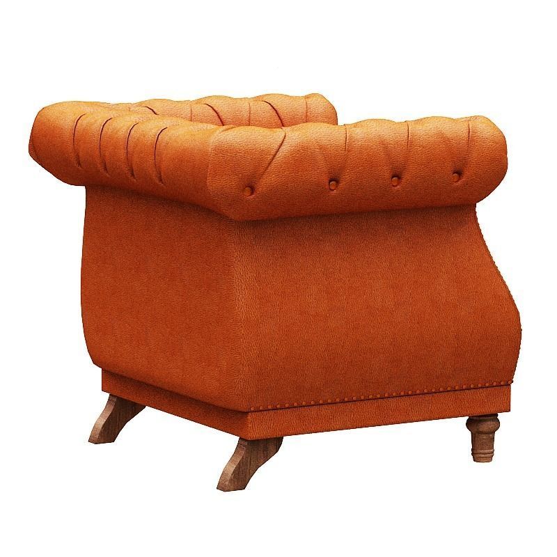 Classical Sofa set model Leather and Wood Low-poly 3D model_10