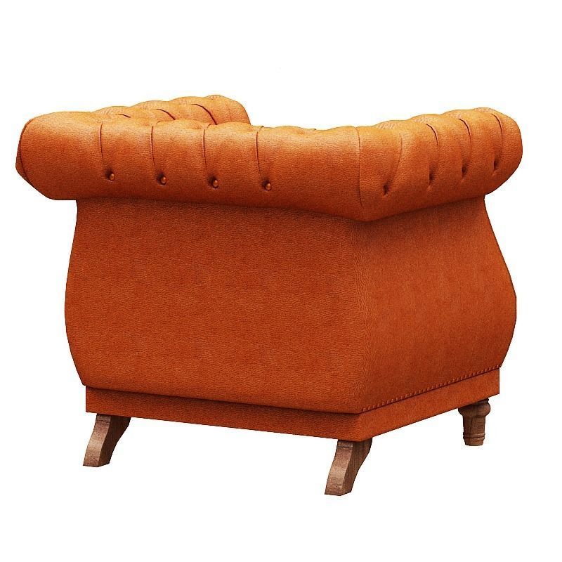 Classical Sofa set model Leather and Wood Low-poly 3D model_11