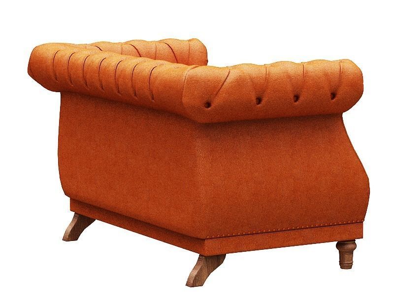 Classical Sofa set model Leather and Wood Low-poly 3D model_16