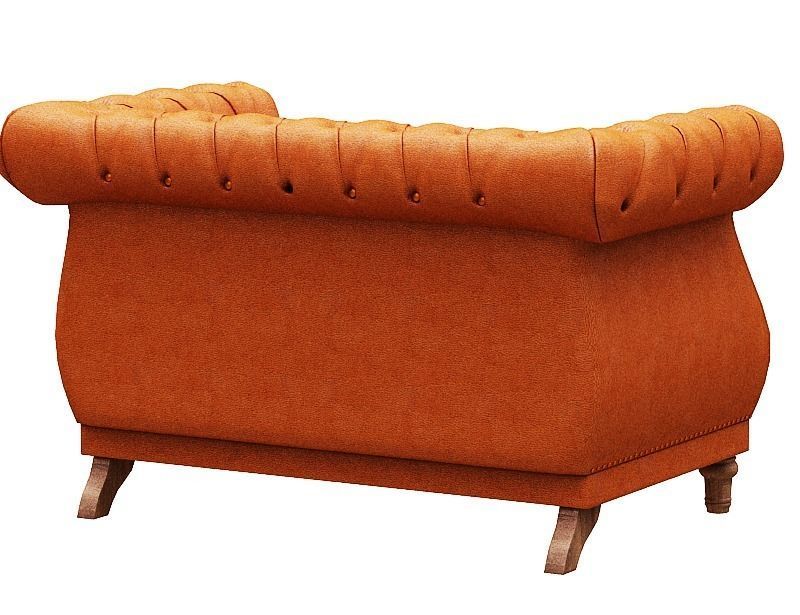 Classical Sofa set model Leather and Wood Low-poly 3D model_17