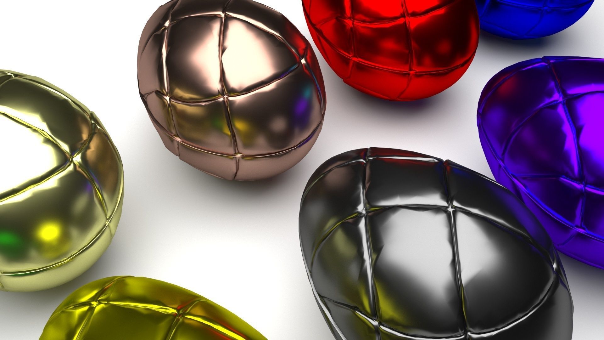 Metallic Morph Eggs Set 3D model_4