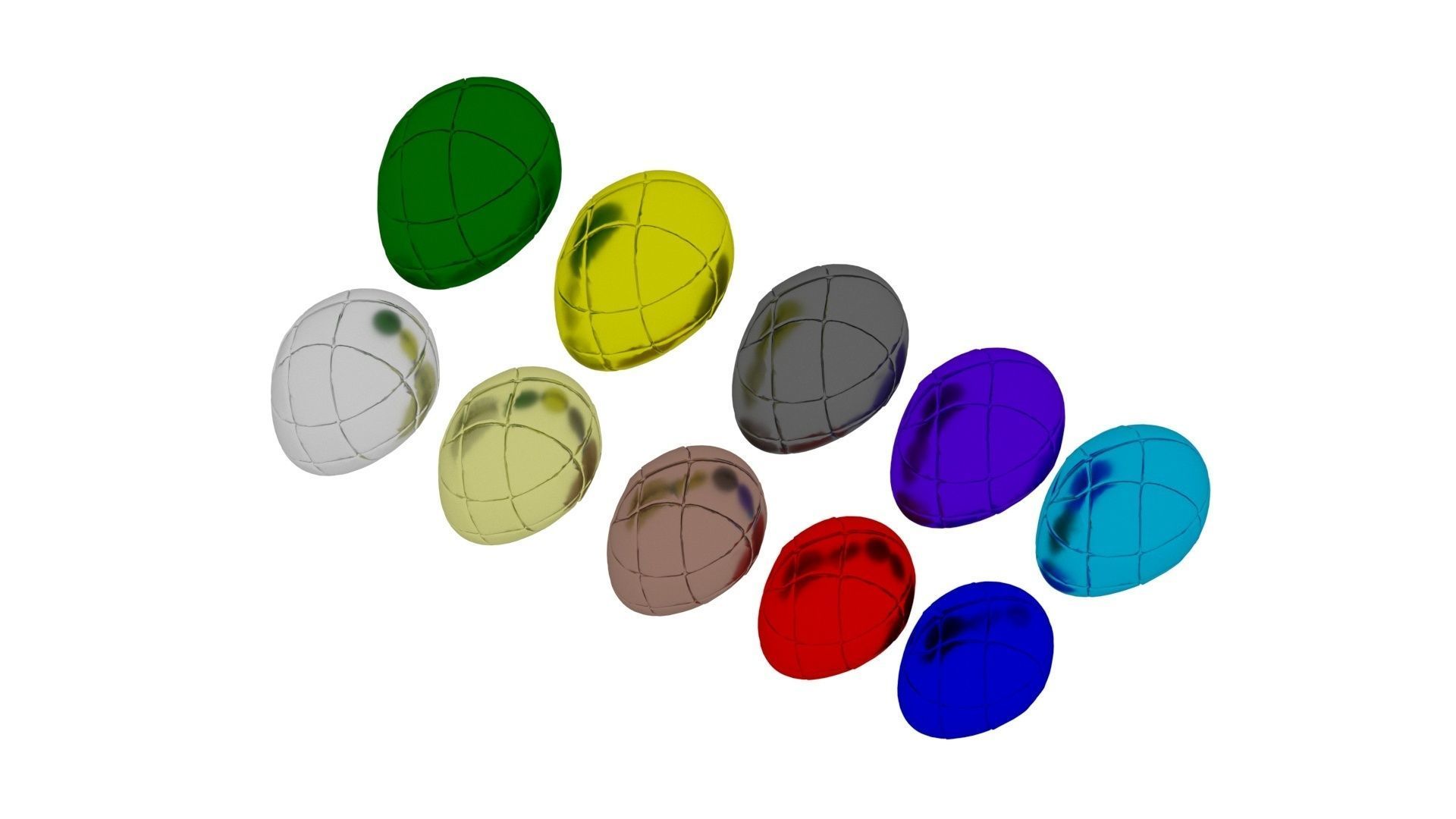 Metallic Morph Eggs Set 3D model_19