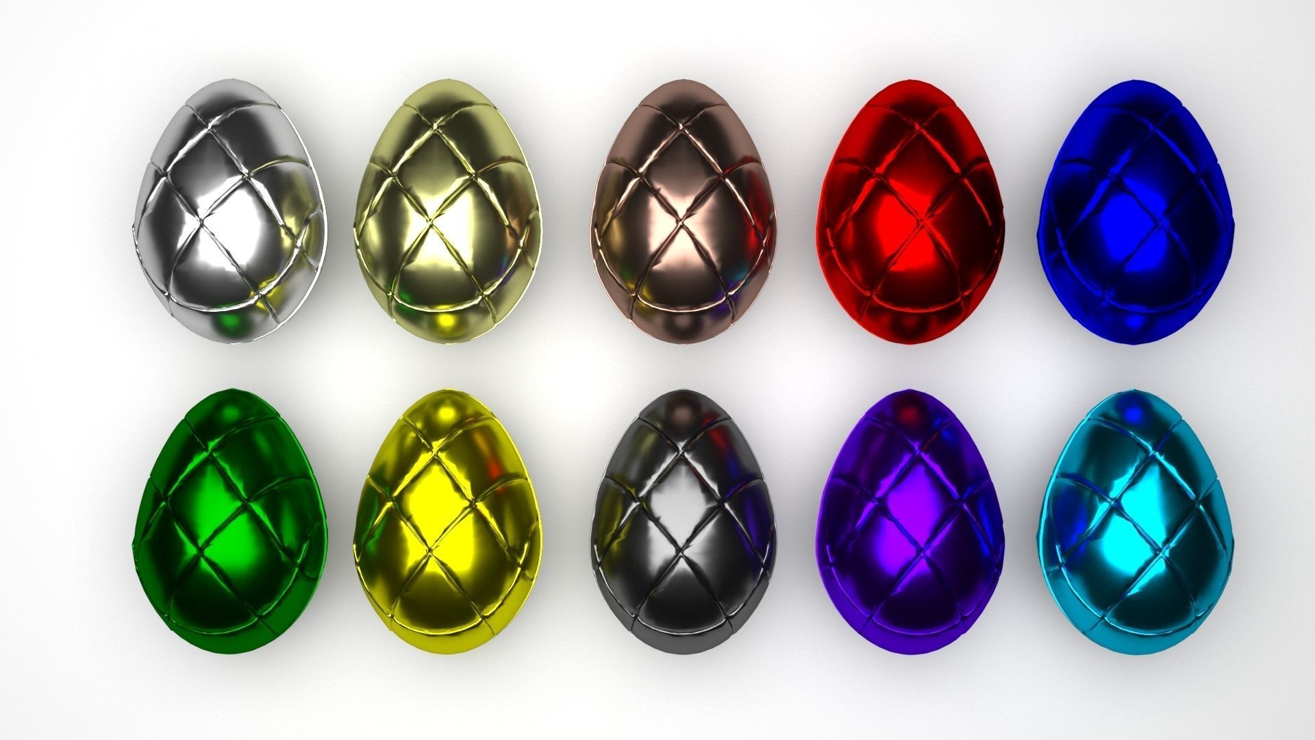 Metallic Morph Eggs Set 3D model_10