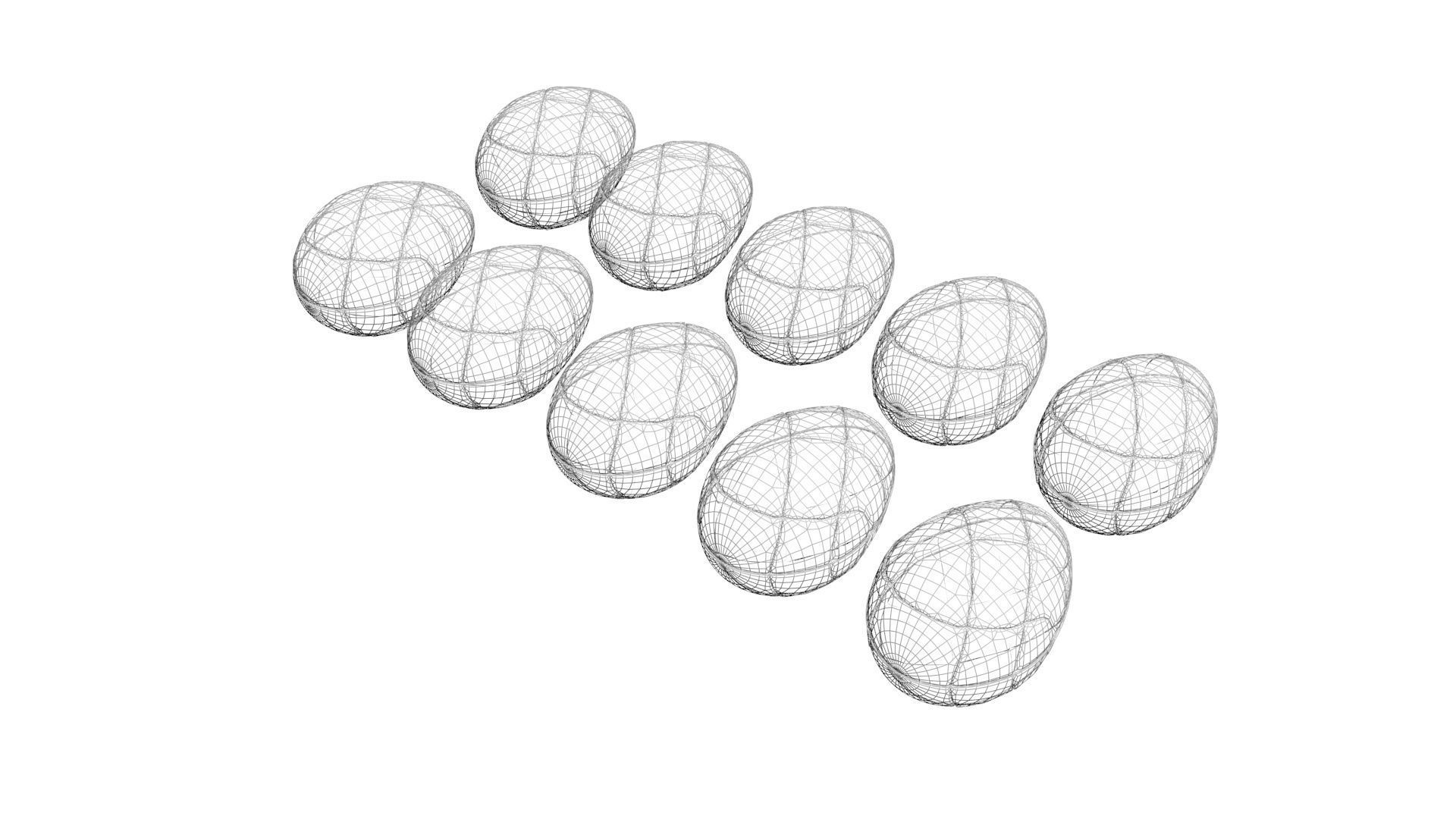 Metallic Morph Eggs Set 3D model_24