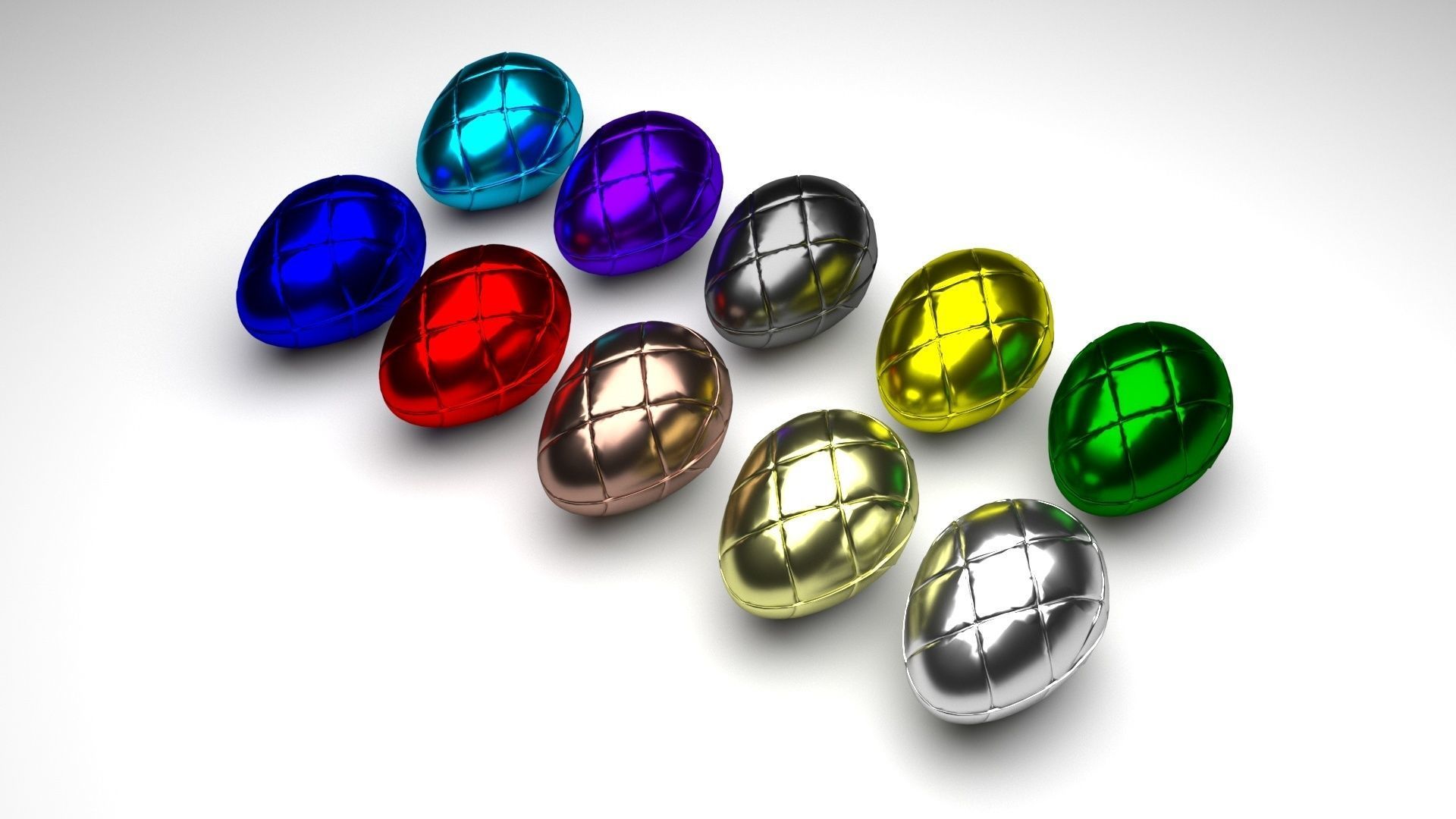 Metallic Morph Eggs Set 3D model_3