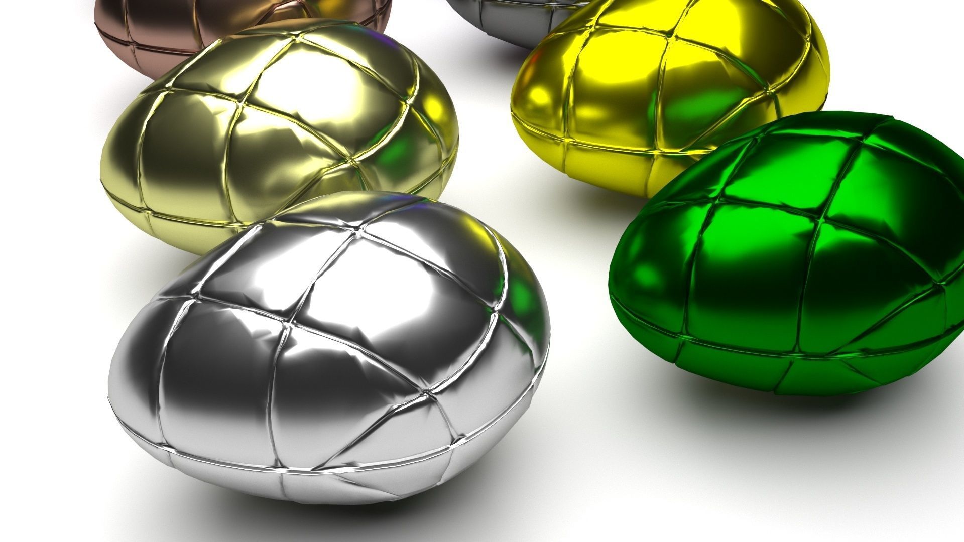 Metallic Morph Eggs Set 3D model_8