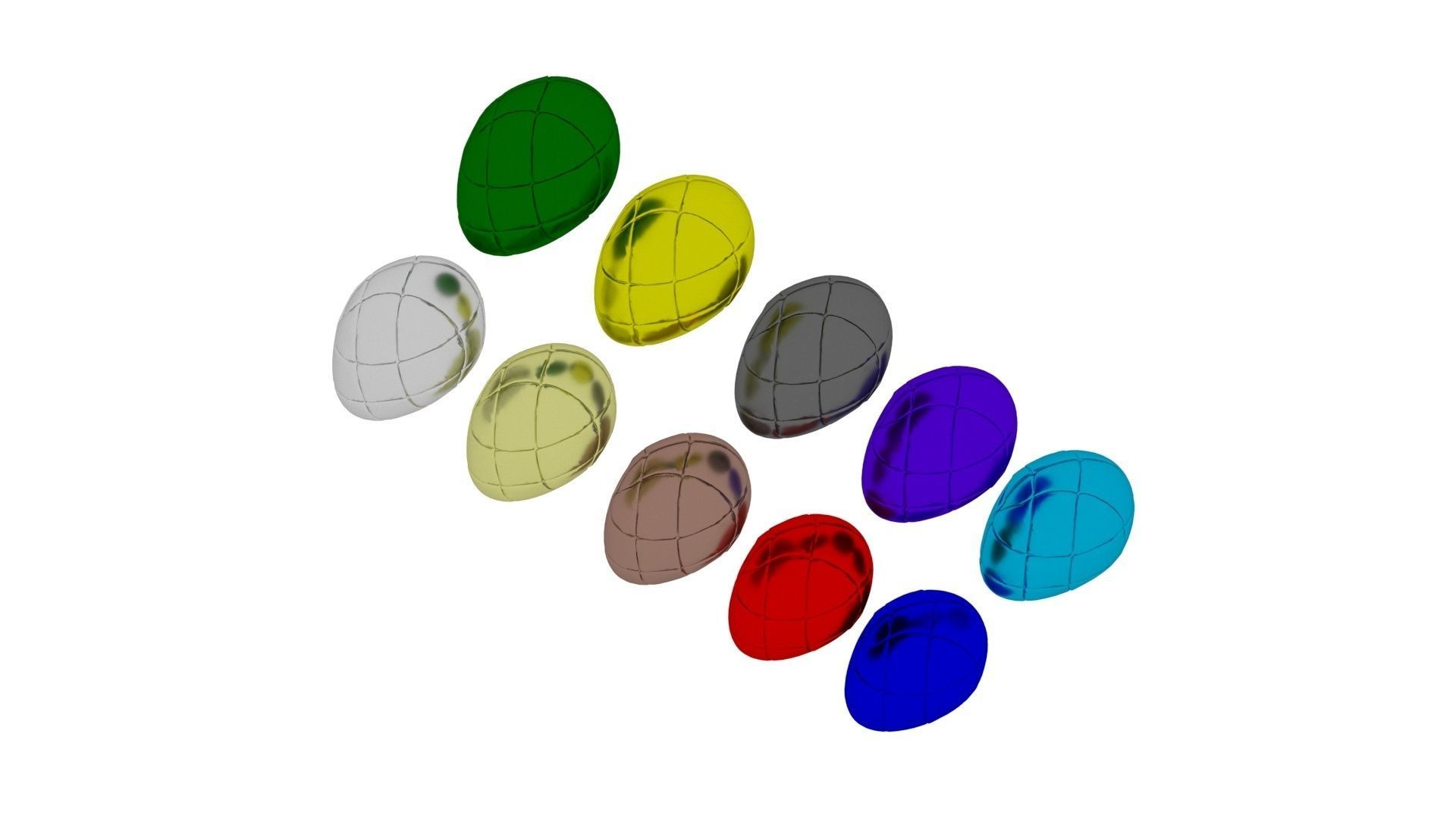Metallic Morph Eggs Set 3D model_15