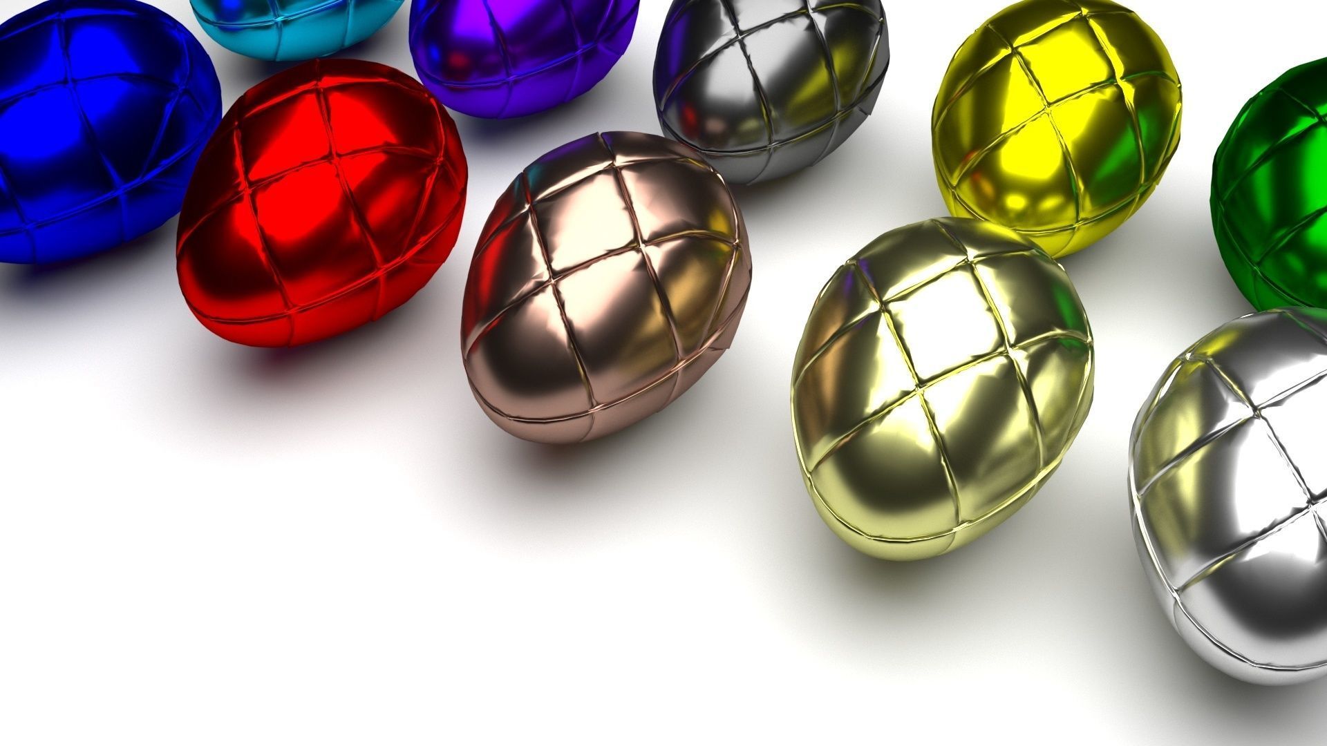 Metallic Morph Eggs Set 3D model_6